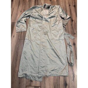 Comphy Spa Light Blue Sage Satin Robe With Pockets & Tie Belt  Size M